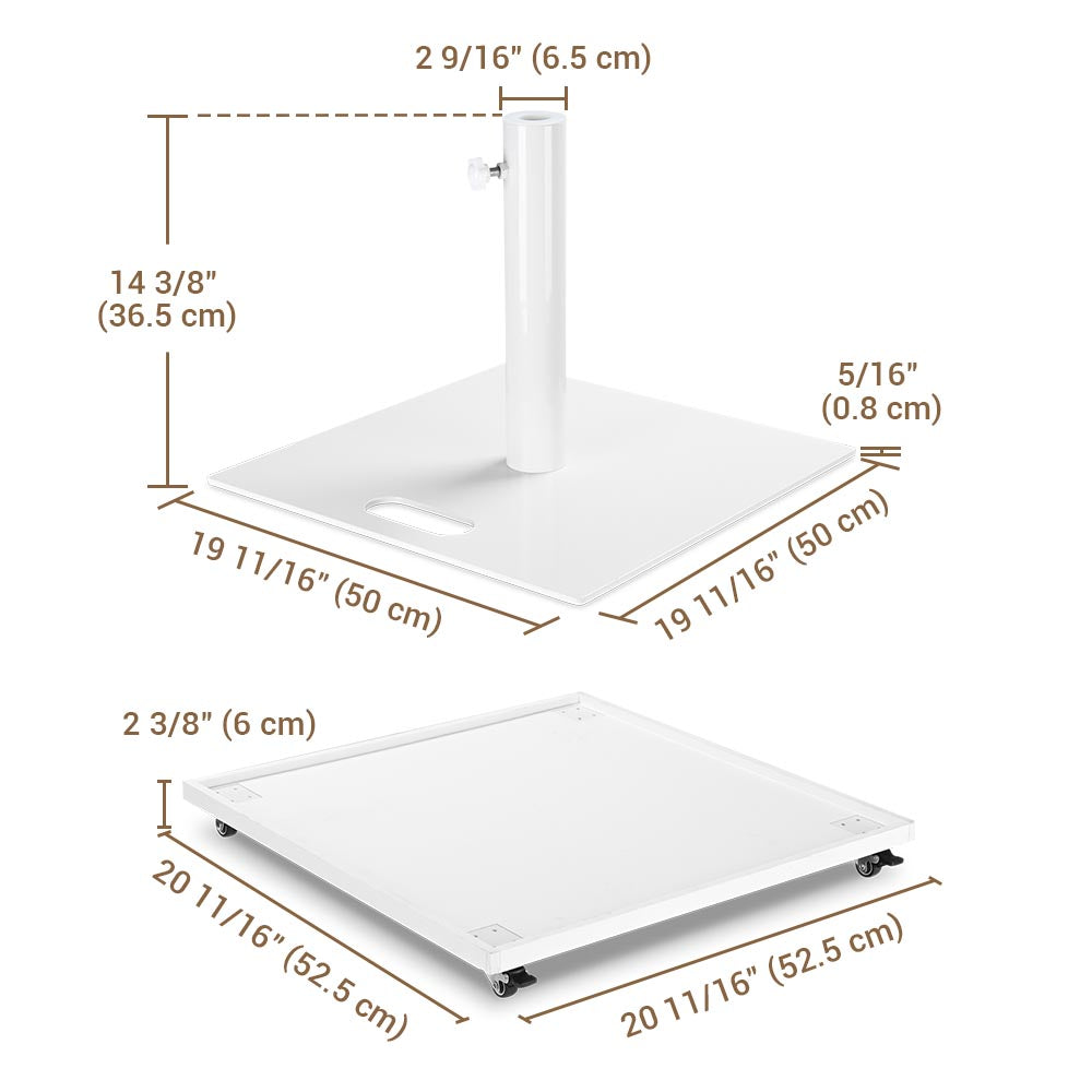 Yescom Outdoor Umbrella Stand with 20" Caddy for D2 3/8" Poles