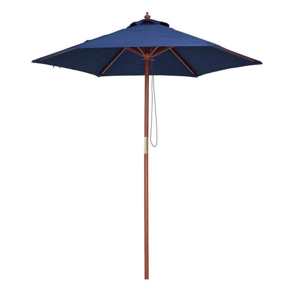 Yescom 7ft Patio Wood Market Umbrella 6-Rib for Golf Courses/Country Clubs