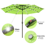 Yescom 10ft Prelit Umbrella 3-Tiered Patio Umbrella with Lights