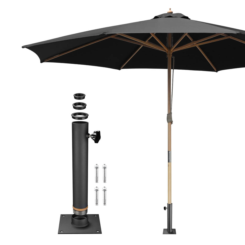 Yescom 13ft Patio Wood Market Umbrella with Deck Mount