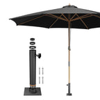 Yescom 13ft Patio Wood Market Umbrella with Deck Mount