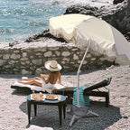 Yescom 6ft Fringe Patio Beach Umbrella with Weighted Base