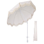 Yescom 6ft Fringe Patio Beach Umbrella with Corkscrew Anchor