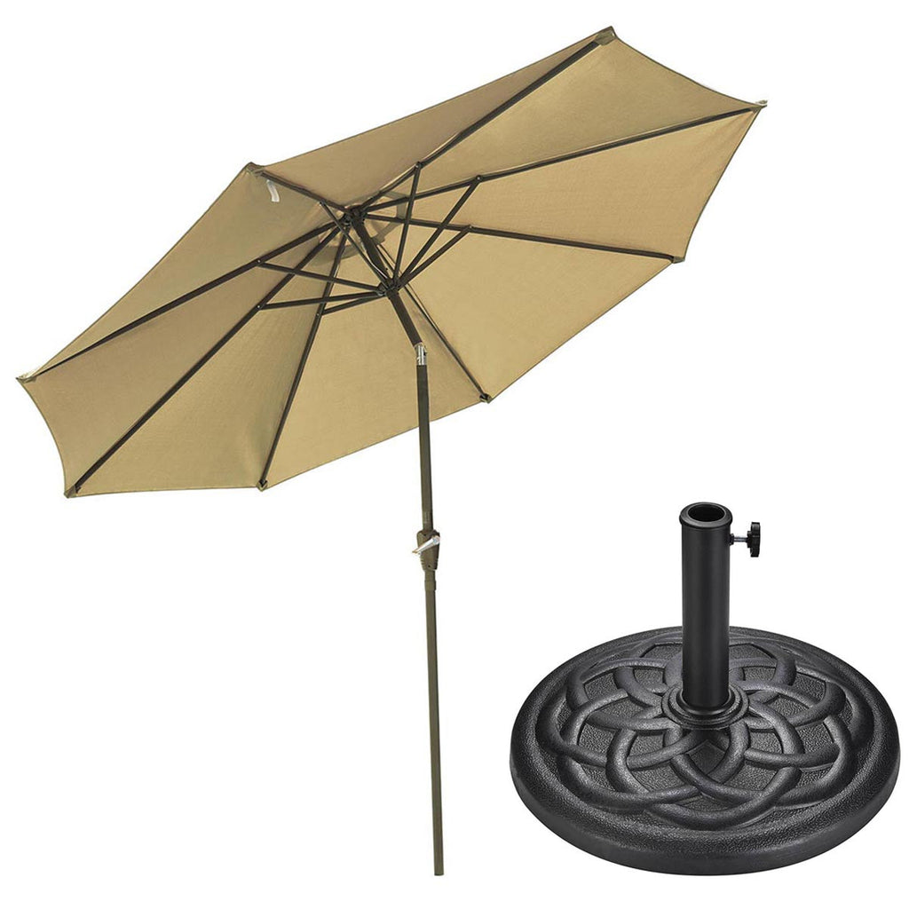 Yescom 9ft 8-Rib Patio Tilt Market Umbrella w/ 200gsm Canopy