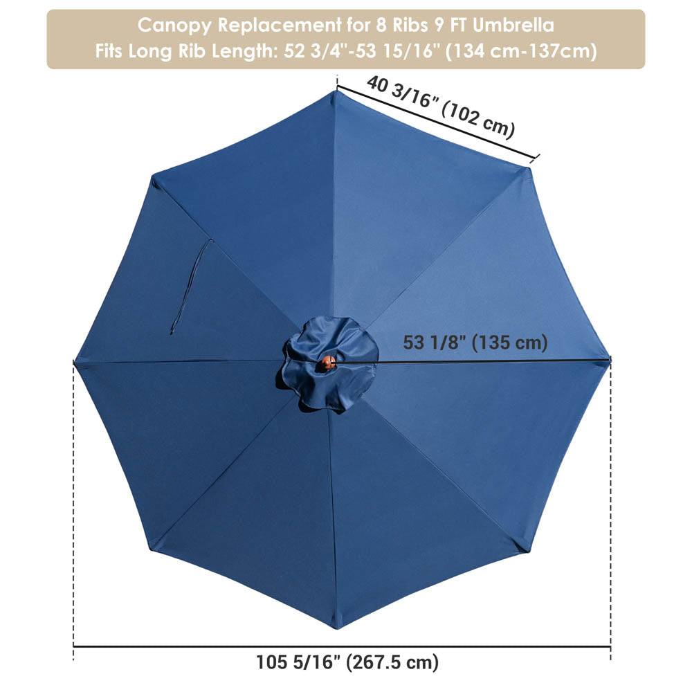 Yescom 9' 8-Rib Outdoor Market Umbrella Replacement Canopy