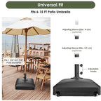 Yescom 13ft Wood Patio Umbrella with Base & Wheels