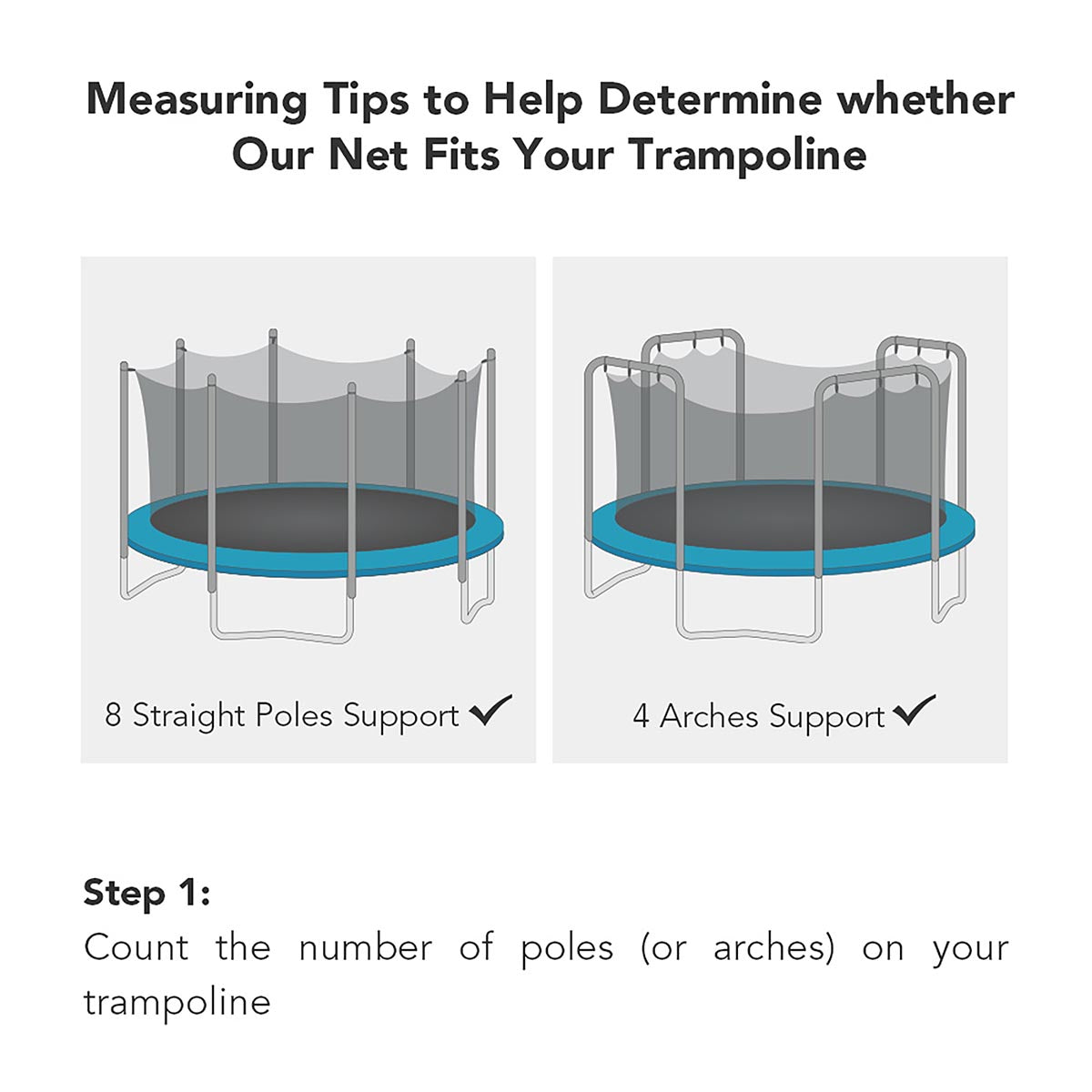 Yescom 15ft Trampoline Safety Net with 8 Poles