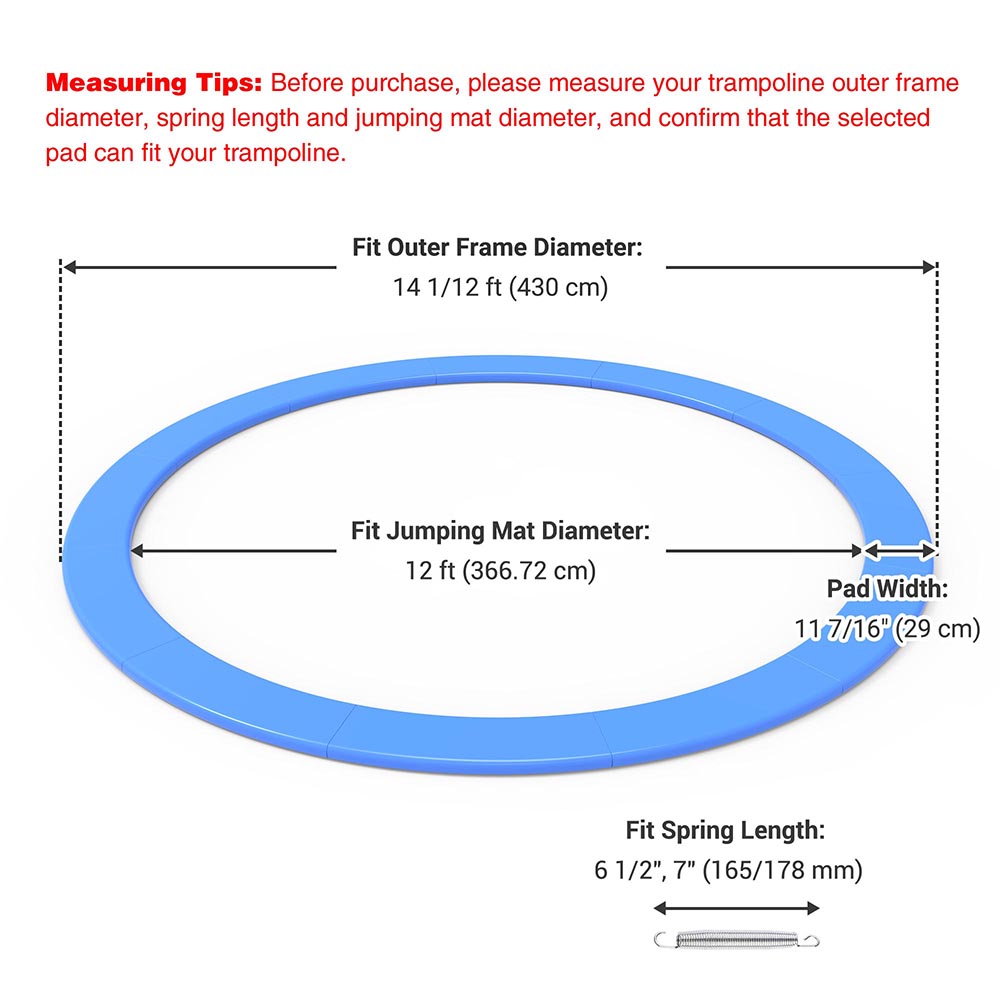 Yescom 14 Foot Trampoline Part Safety Pad Blue Padding