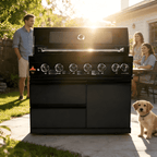 43" 6-Burner Natural NG Black Outdoor Kitchen Island Grill