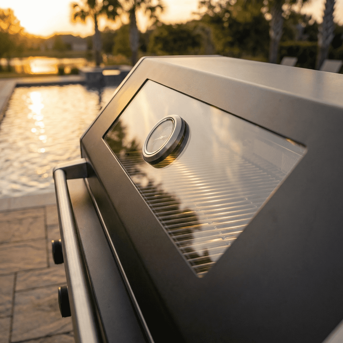 65" 4-Burner 72,000 BTU Black Outdoor Kitchen Island Grill + Round Side Burner
