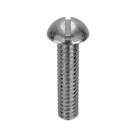 1/4"-20 x 1/2 in Slotted Round Machine Screw, Passivated Stainless Steel, 50 PK