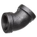 45 Degrees  Elbow Black Coated Malleable Iron Pipe Fitting, 2" Pipe, Female BSPT, Malleable Iron