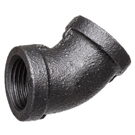 45 Degrees  Elbow Black Coated Malleable Iron Pipe Fitting, 2" Pipe, Female BSPT, Malleable Iron