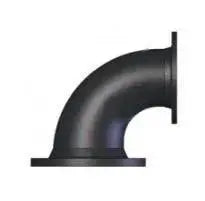 10" X 8" Black Cast Iron Flanged Reducing Elbow