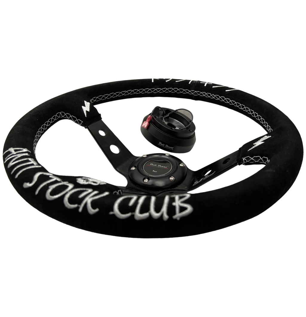 Deep Dish Steering Wheel + Short Hub Adapter Kit For Honda S2000 RSX Prelude TL CL