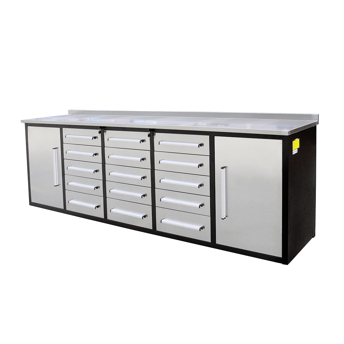 10ft Workbench Storage Cabinet with 15 Drawers & 2 Cabinets