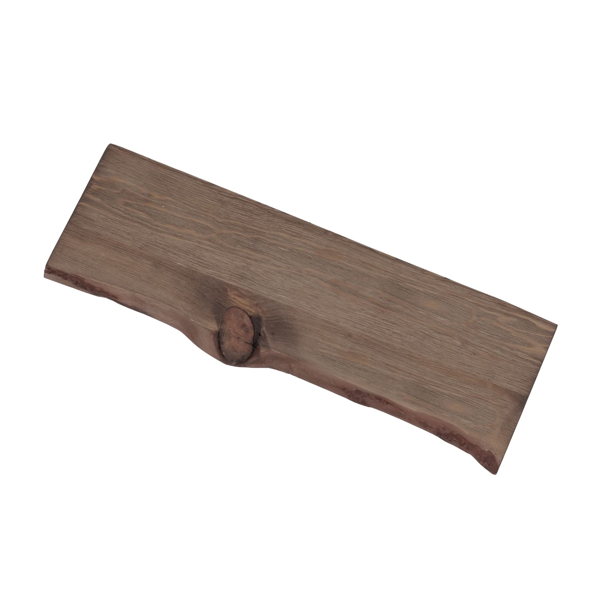 RESTORE Trail Brown 24 in. Live Edge Wood Shelf (Wood Only)