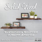 RESTORE Trail Brown 24 in. Live Edge Wood Shelf (Wood Only)