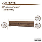 RESTORE Trail Brown 36 in. Live Edge Wood Shelf (Wood Only)