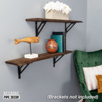 RESTORE Trail Brown 36 in. Live Edge Wood Shelf (Wood Only)