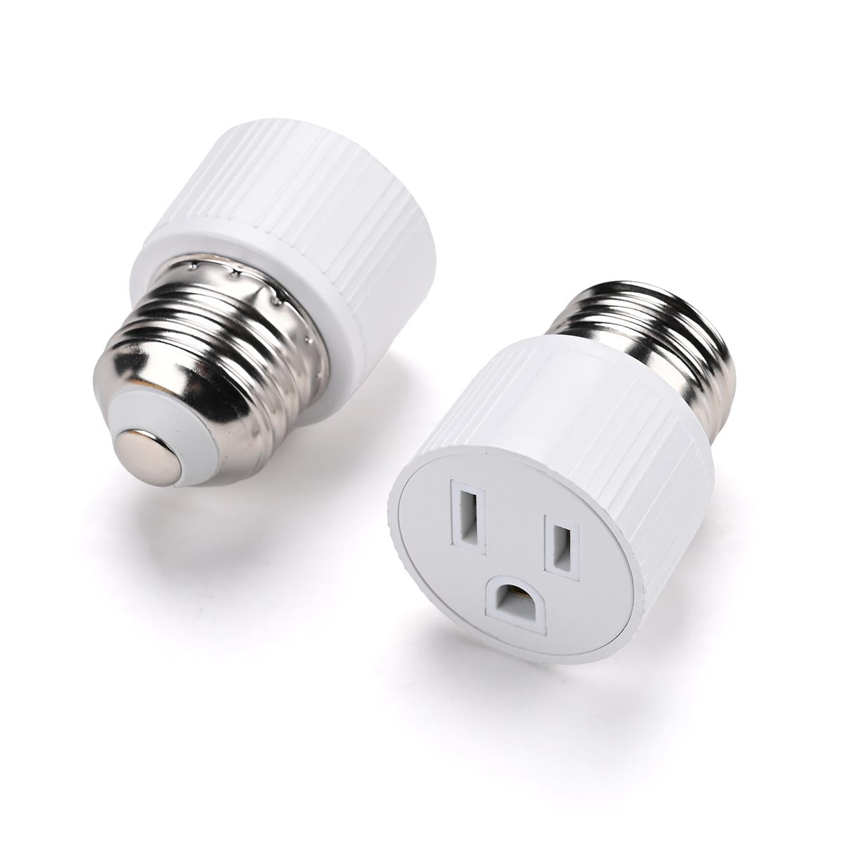 Yescom Light Bulb Plug Adapter Convert E26/E27 to 2/3-Prong Outlet 2ct/pk