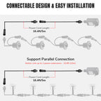 Yescom 12V Adapter Connector Cable for LED Deck Light