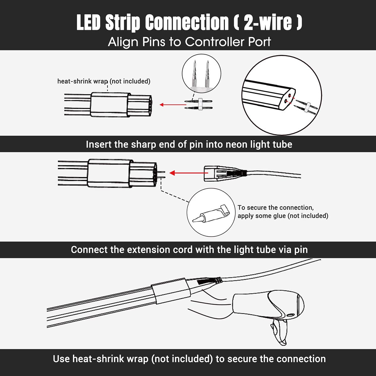 Yescom BiLume 2700K Neon Rope Light RF Control 120V Outdoor IP65