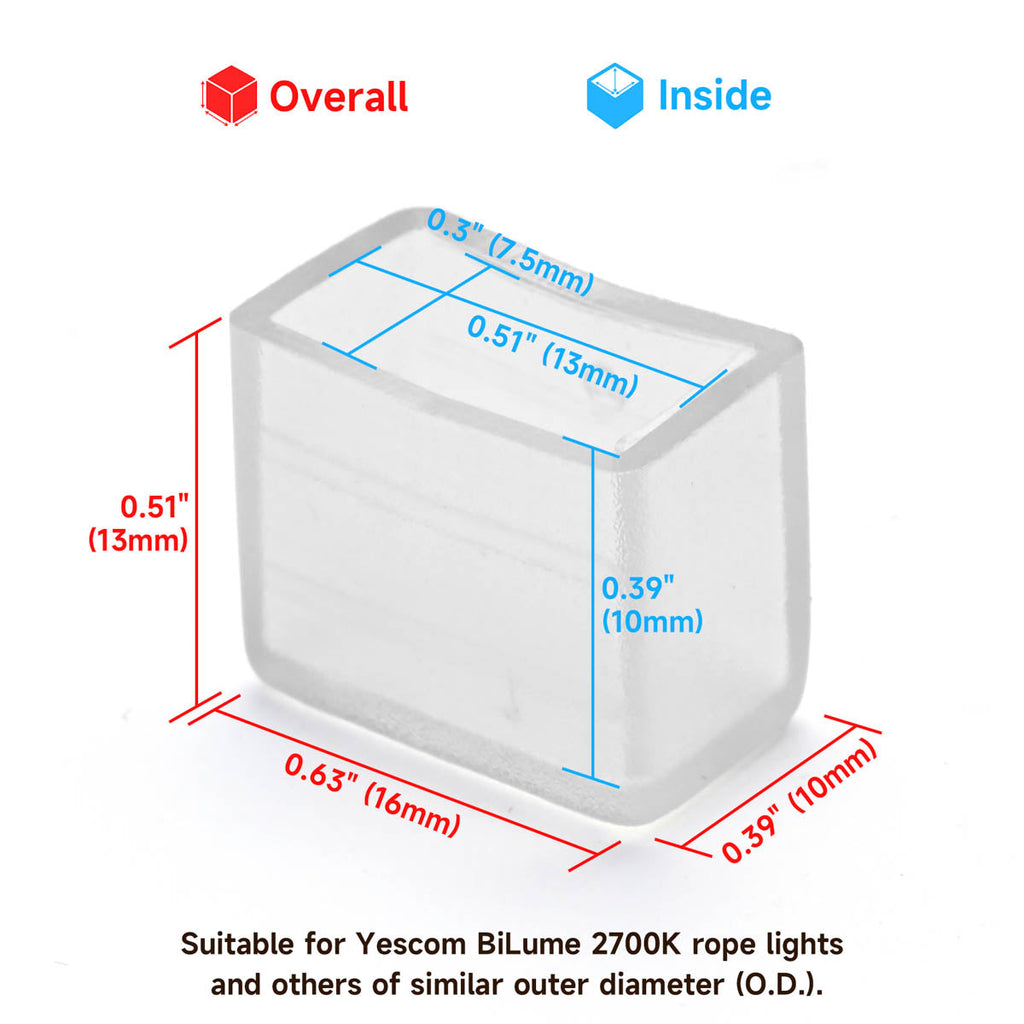 Yescom LED Neon Splice Kit 2-Wire Connectors & Pins 10-Set 14x7mm