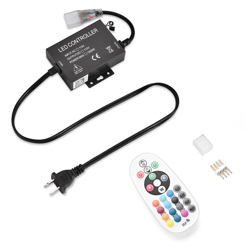 Yescom 110V LED Controller & RF Remote for Neon Rope Light RGBW