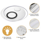 Yescom Modern Circle Ceiling Flush Light with Remote