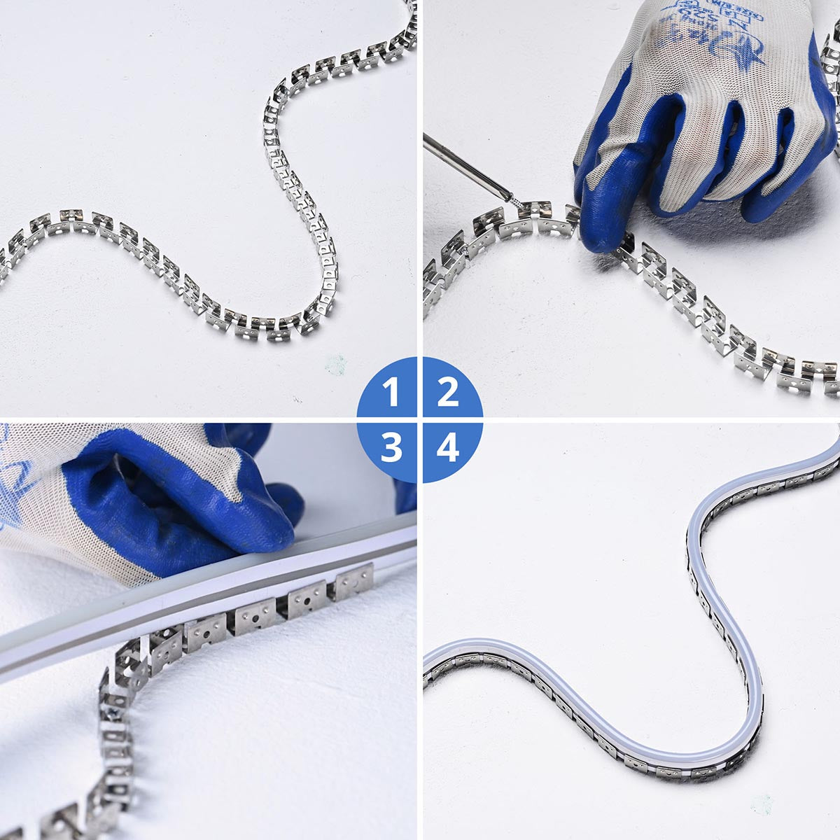Yescom 328ft 8x11mm Stainless Steel Flexible Clip Channel - For RGBW Neon