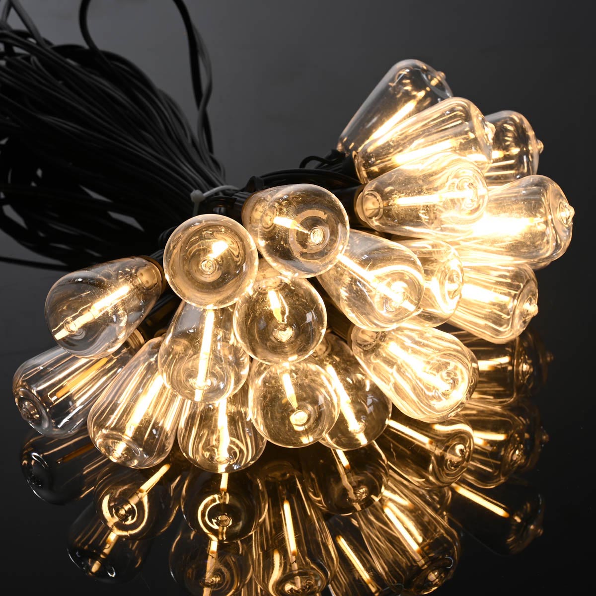 Yescom 120V Commercial String Lights ST38-Bulb 2700K 200ft - (4x)50ft