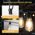 Yescom 120V Commercial String Lights ST38-Bulb 2700K 200ft - (4x)50ft