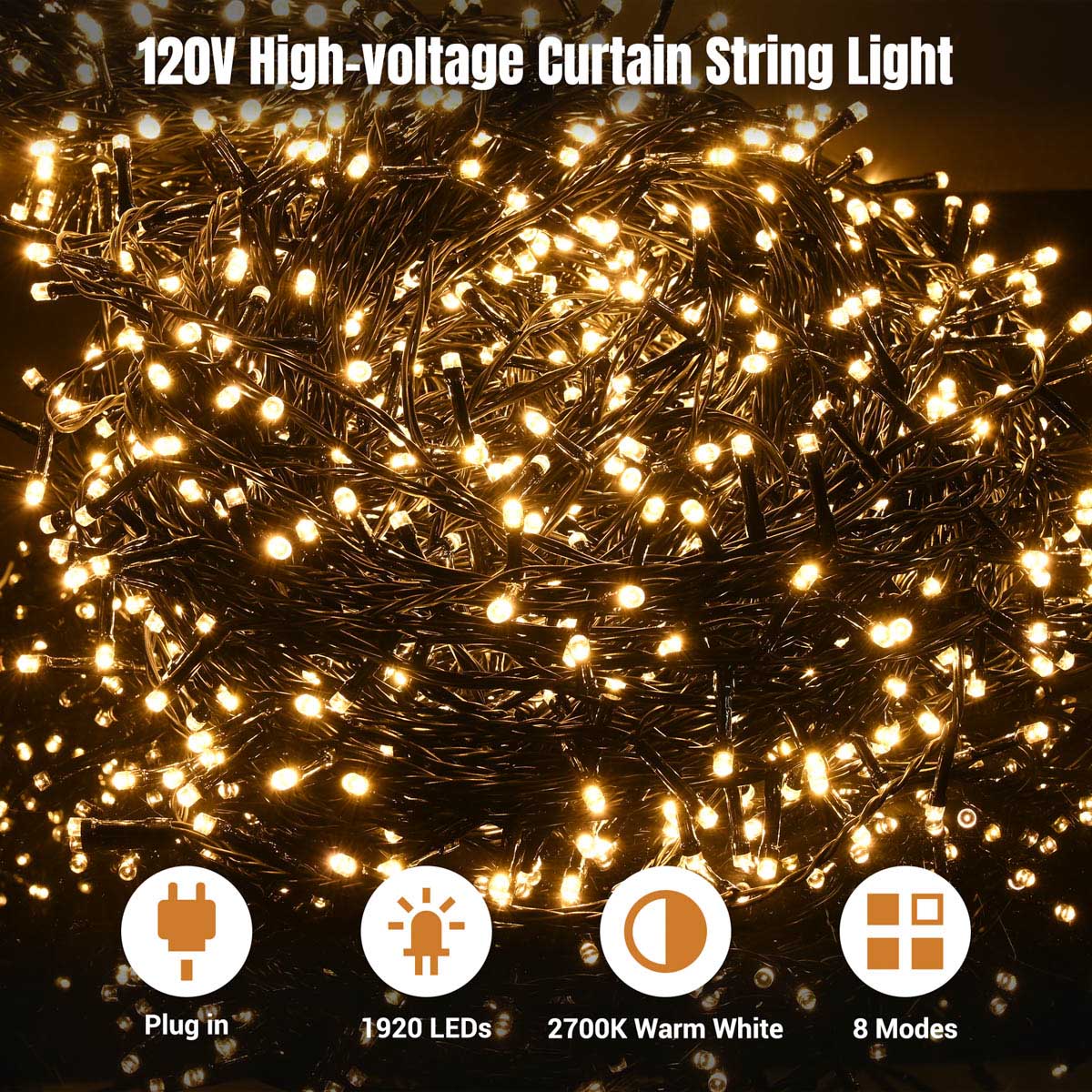 Yescom Commercial Twinkle Curtain String Light 40x10ft (Preorder)