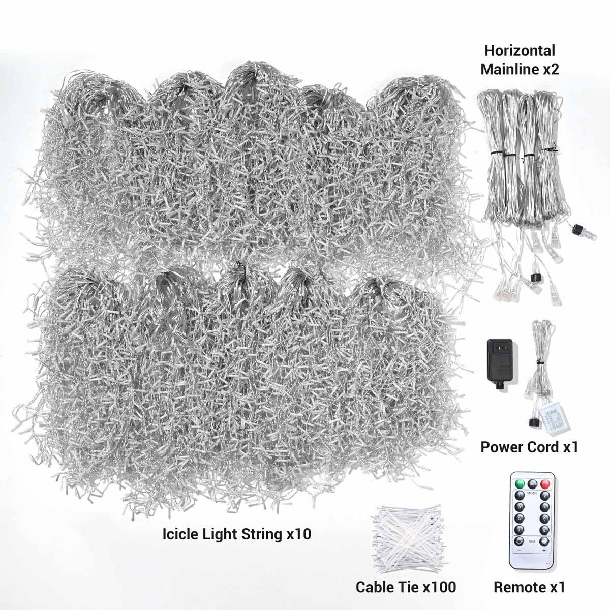 Yescom Commercial Icicle Lights 120V - 29.5', 10Strands, 9,000 5mm LEDs
