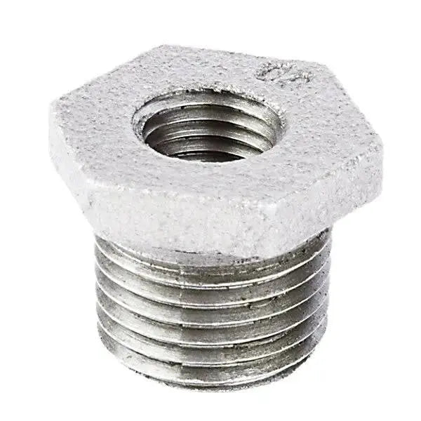 1/2" X 1/4" Galvanized Steel Hex Bushing Fitting