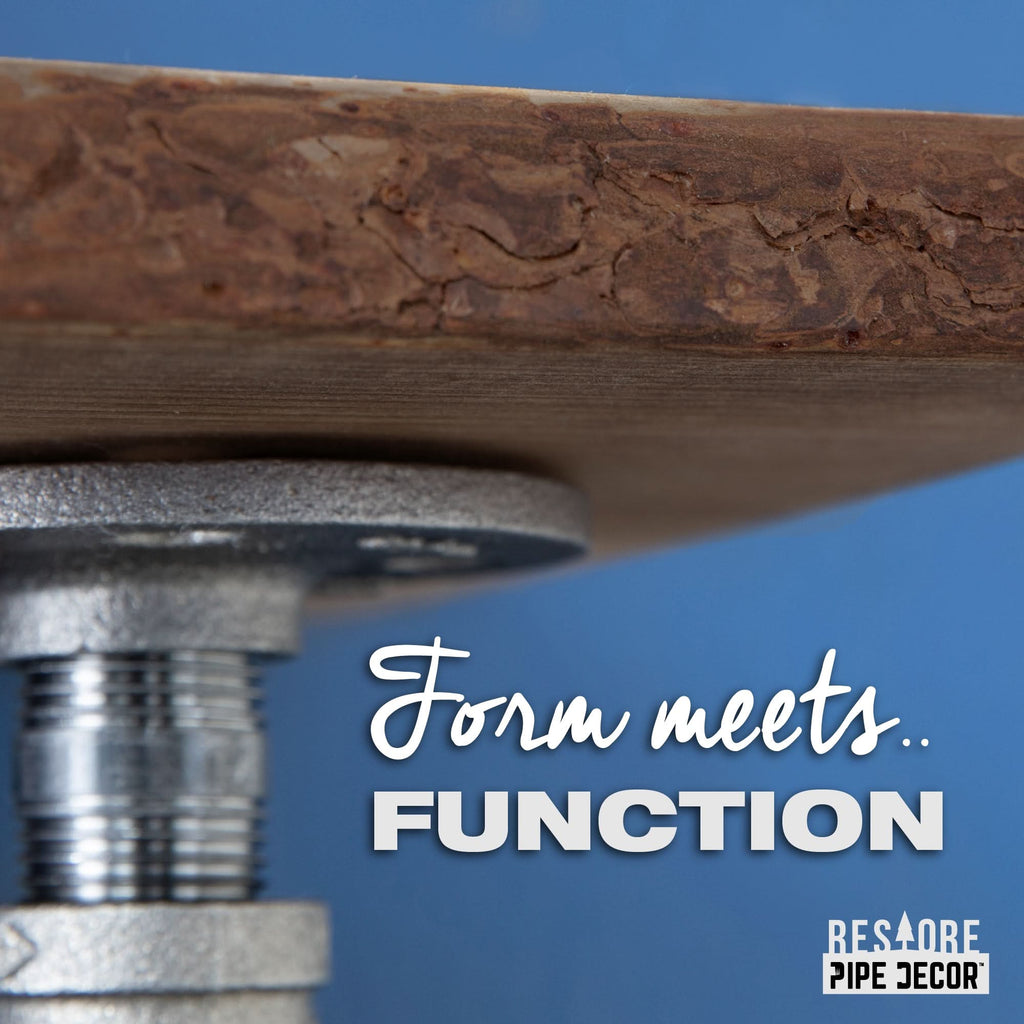 24” Trail Brown Live Edge Wood Shelf with L-Shaped Pipe Brackets (2-Pack)