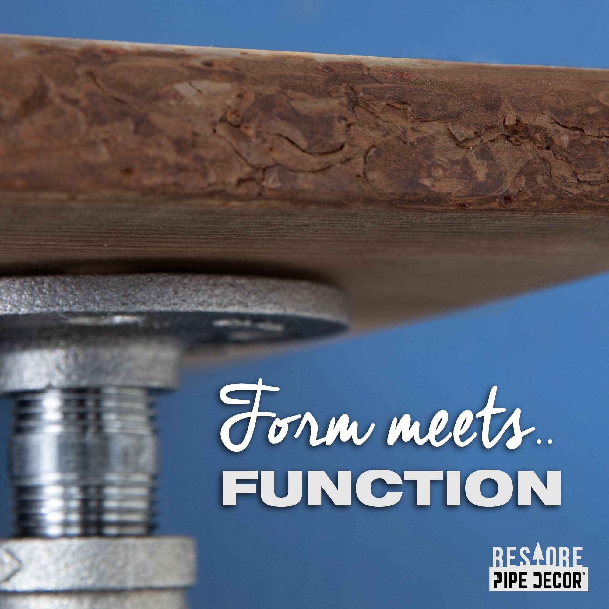 24” Trail Brown Live Edge Wood Shelf with L-Shaped Pipe Brackets (2-Pack)