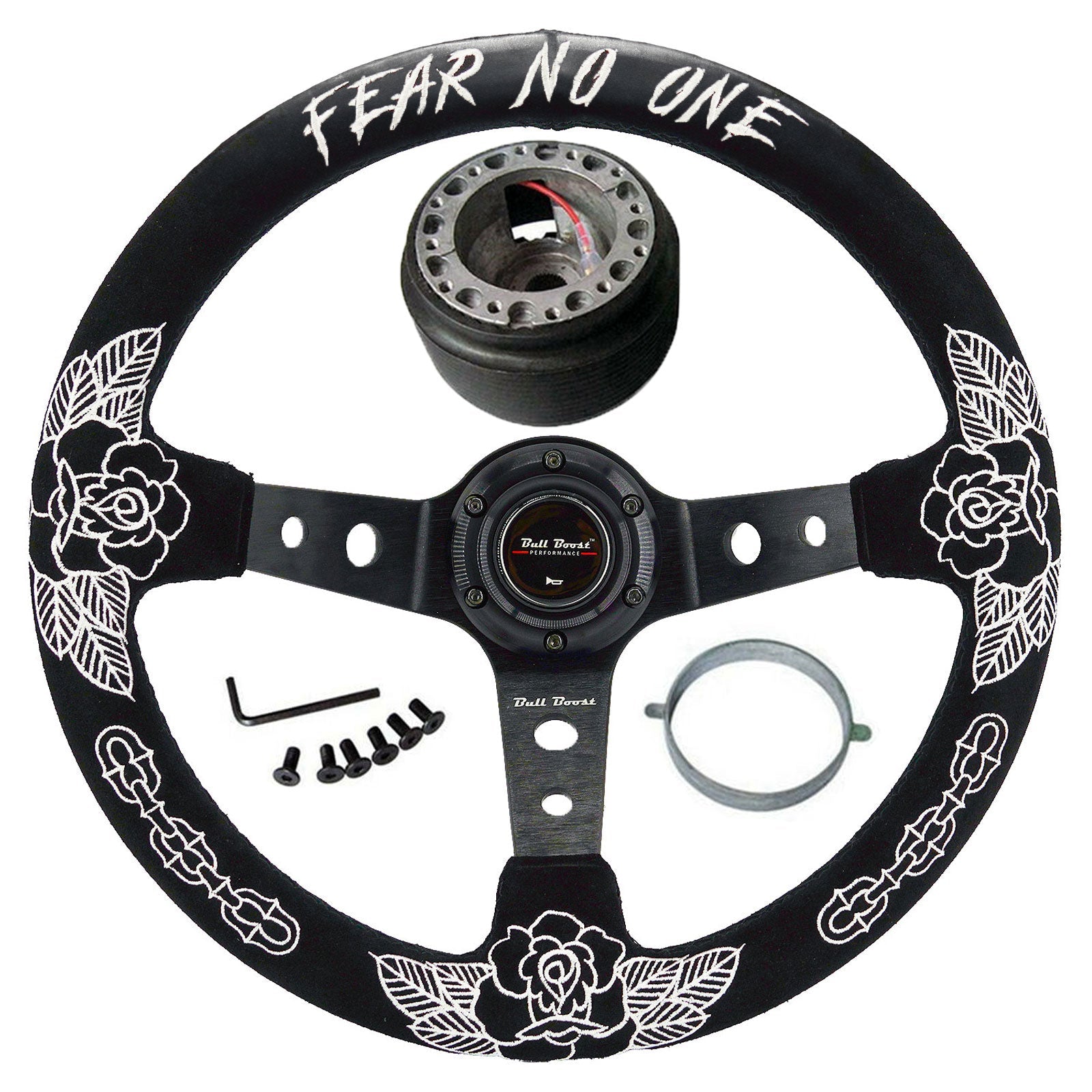 BW Rose 350MM Steering Wheel + Hub Adapter Kit For Subaru Impreza WRX