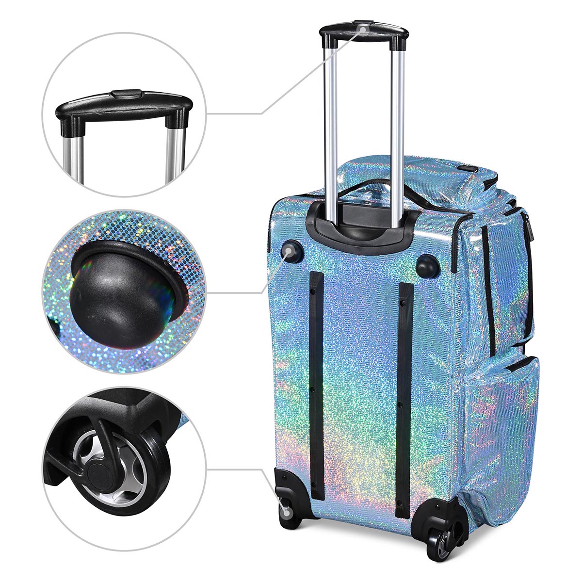Byootique Dance Competition Rolling Bag with Rack Sports Duffle Bag