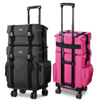 Byootique 2 in 1 Rolling Makeup Suitcase with Drawers Nylon