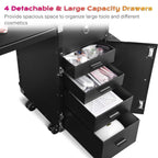 Byootique Pedicure Cart with Footrest Portable Trolley with Drawers