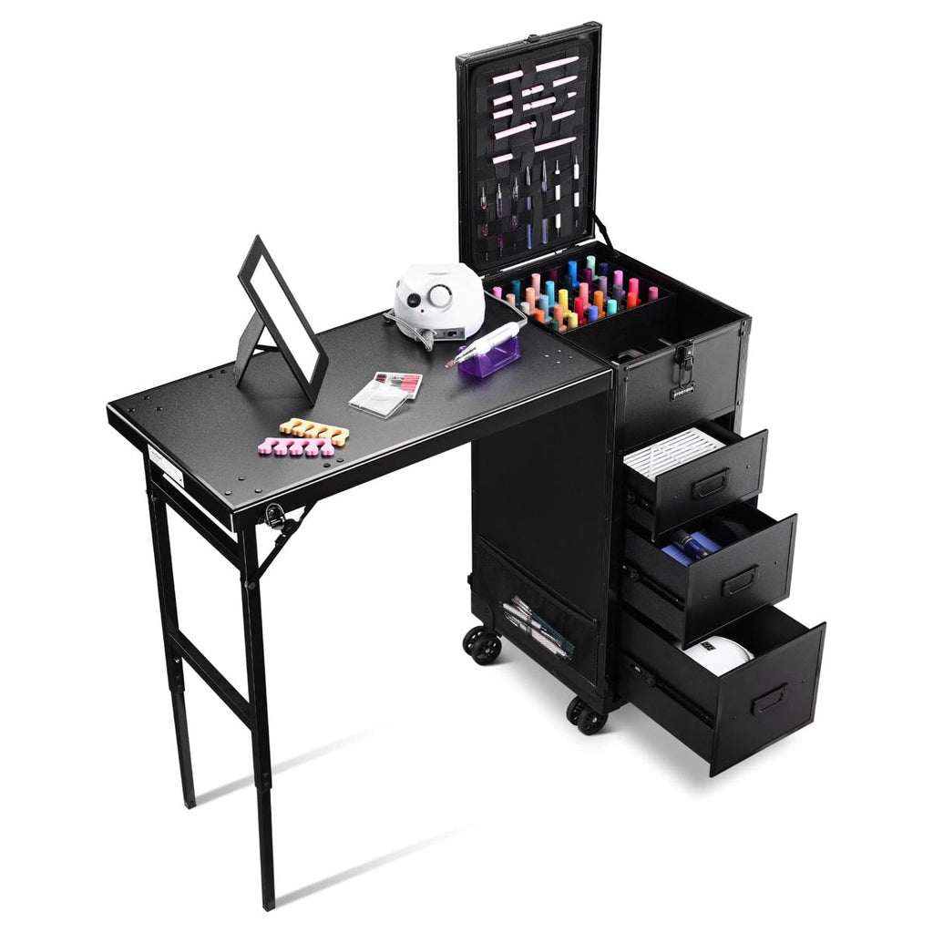 Byootique Makeup Artist Hairstylist Nail Table Workstation (Lefty & Righty)