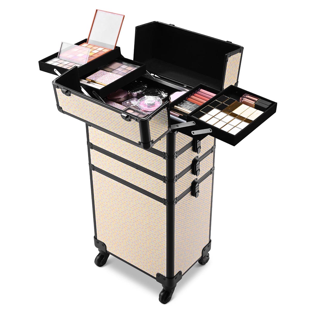 Byootique Rolling Makeup Case Art Deco Artist Travel Case