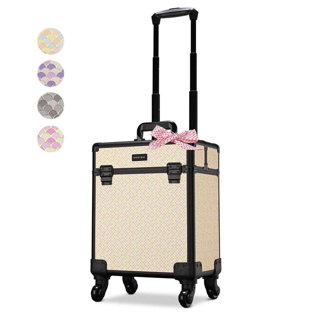 Byootique Art Deco Cosmetology Rolling Case Makeup Case