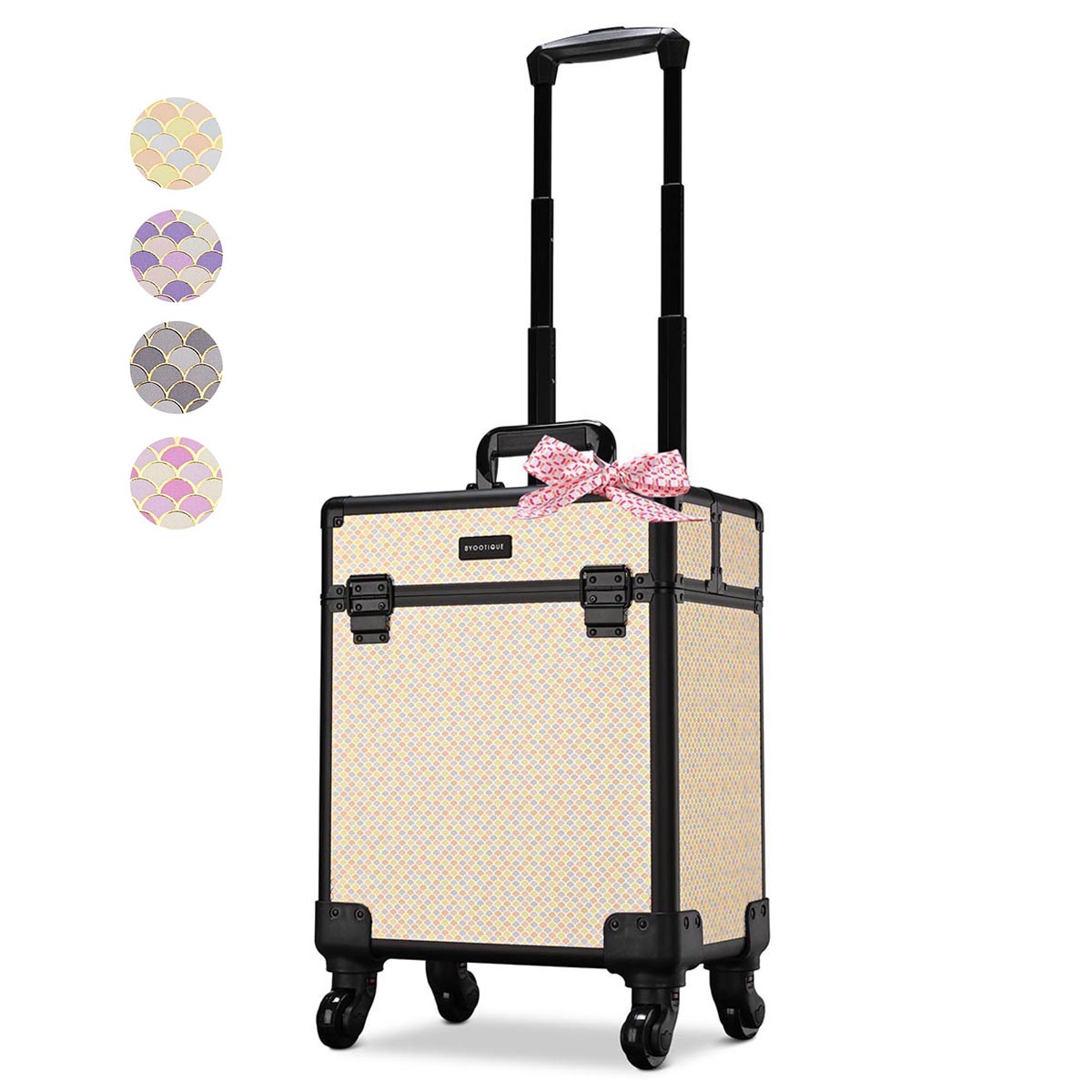 Byootique Art Deco Cosmetology Rolling Case Makeup Case