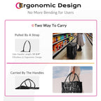 Byootique Shopper Bag with (5)Wheels & (3)Handles Rolling Grocery Tote