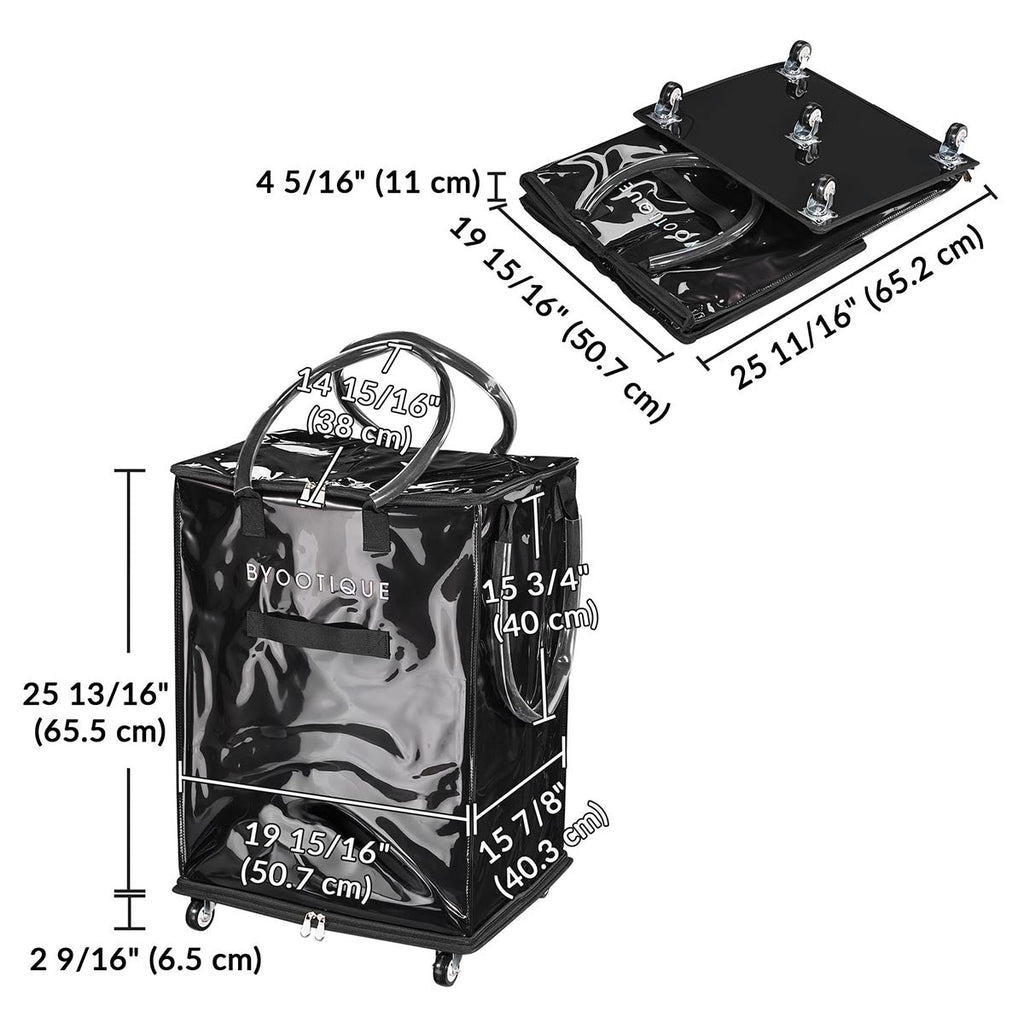 Byootique Shopper Bag with (5)Wheels & (3)Handles Rolling Grocery Tote