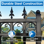 12x6 ft Steel Sliding Driveway Gate