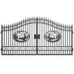 14x8 ft Steel Dual Swing Driveway Gate